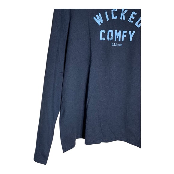 LL Bean Women Long Sleeve Wicked Comfy NWT T-Shirt Size XL Pet Blue - Picture 7 of 14